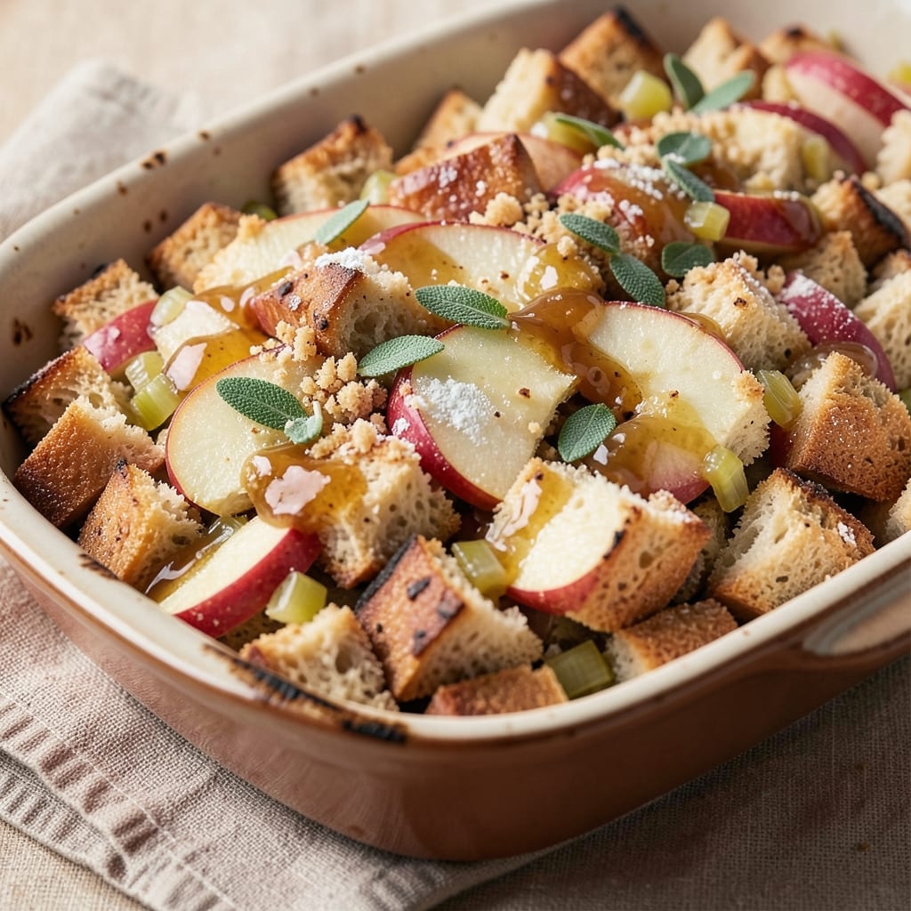Apple Cider Stuffing Recipe: Spiced Apple and Herb Bread Pudding Magic