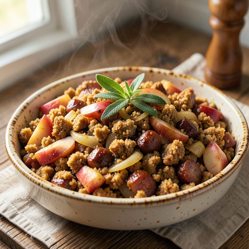 Apple and Sausage Cornbread Stuffing Recipe: Smoky Sausage and Sweet Apple Harmony