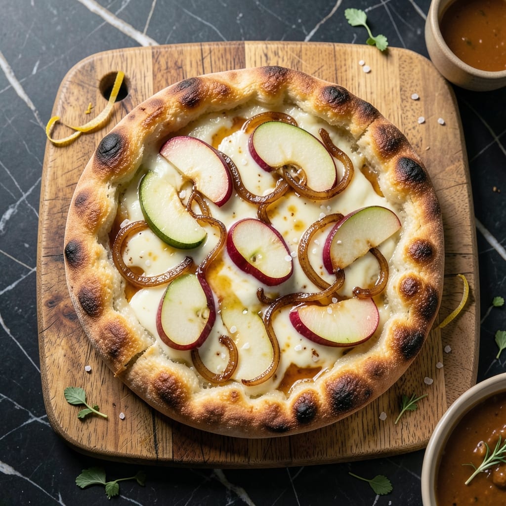 Apple Brie Flatbread Recipe: Warm Caramelized Apples and Melty Cheese Twist