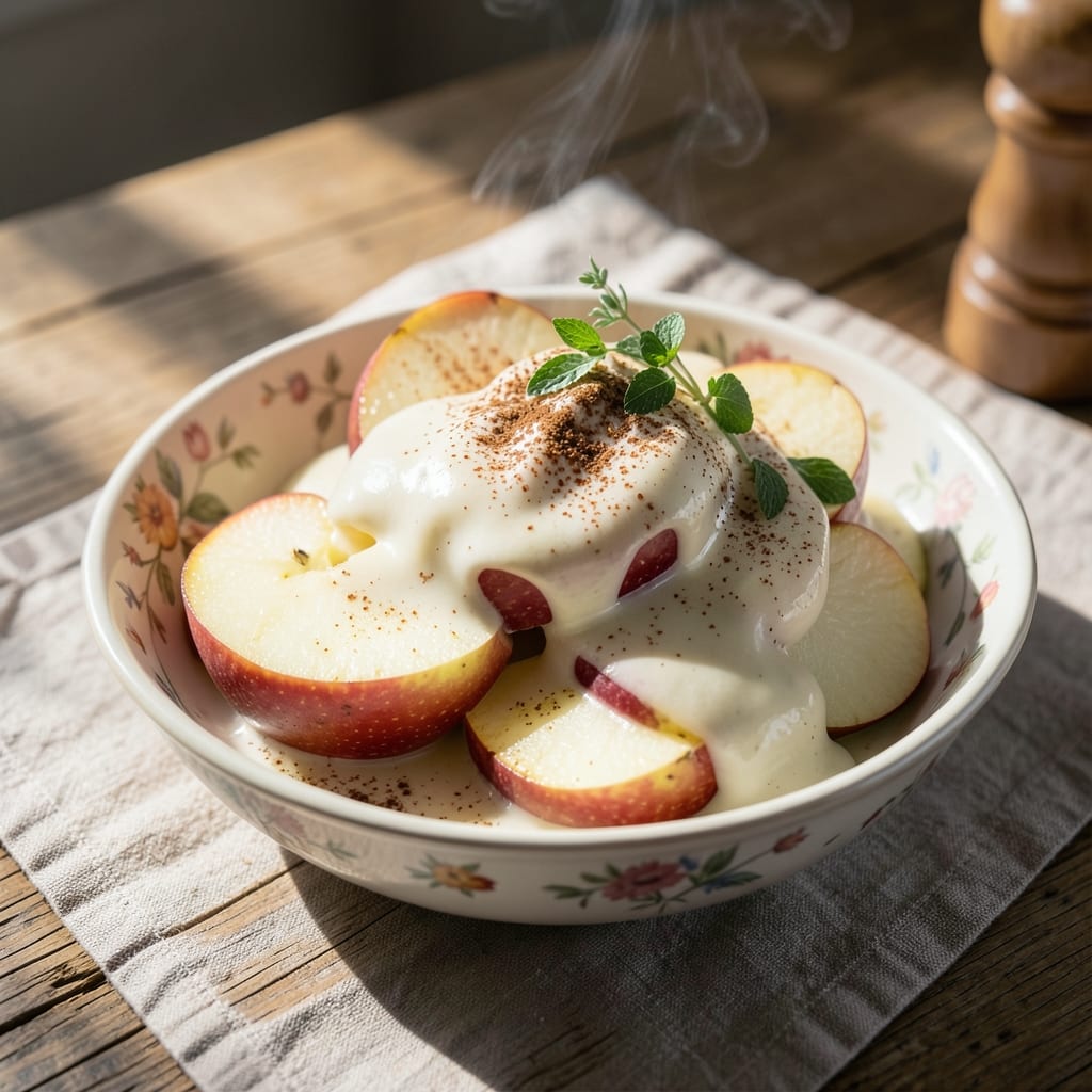 Apple Au Lait Recipe: Warm Spiced Vanilla Cream With Caramelized Apples