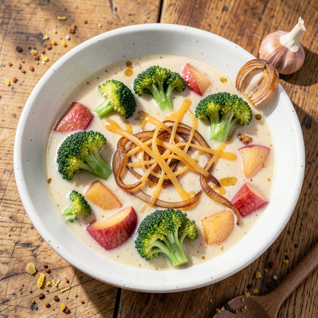 Apple Barn Broccoli Cheddar Soup Recipe: Creamy Velvety Texture With Crispy Bacon Topping