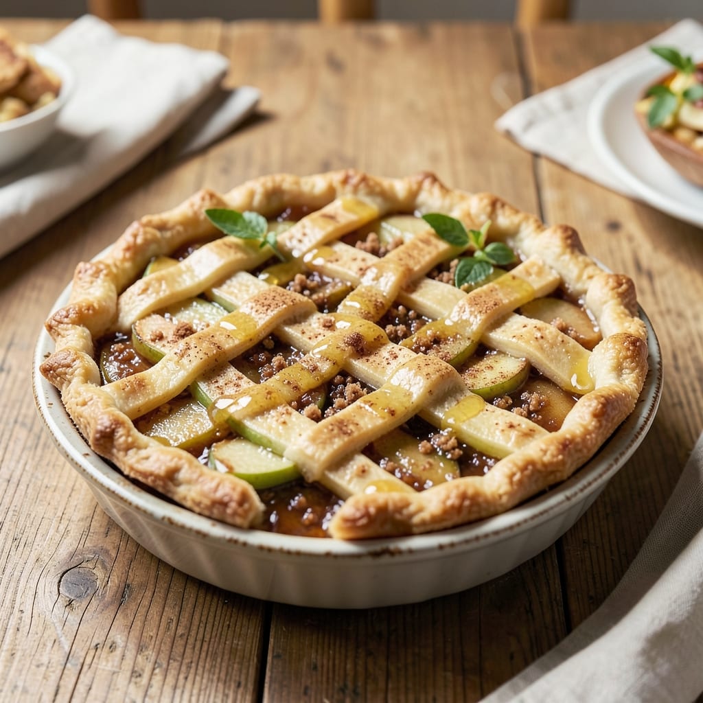 Apple Cinnamon Brown Sugar Pie Recipe: Caramelized Topping That Cracks Like Glass