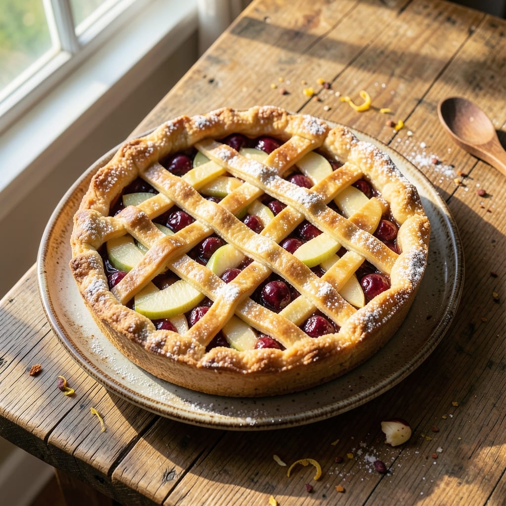 Pampered Chef Apple Cherry Pie Recipe: Dual-Fruit Flavor Fusion With Crispy Lattice Top