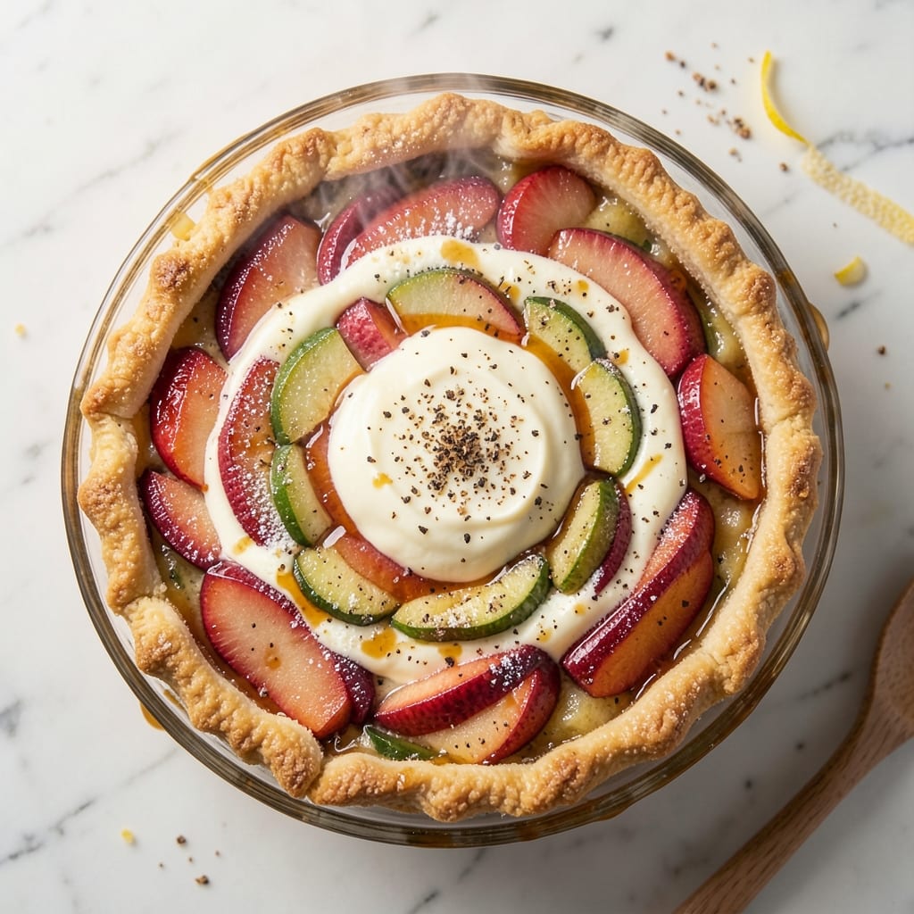 Apple Charlotte Pie Recipe: Vanilla Custard Layers Hugging Spiced Apples