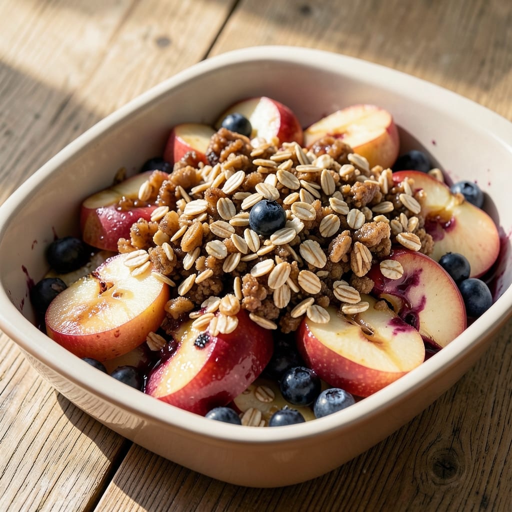 Apple Blueberry Oat Crisp Recipe: Warm Spiced Fruit with Crunchy Oat Topping