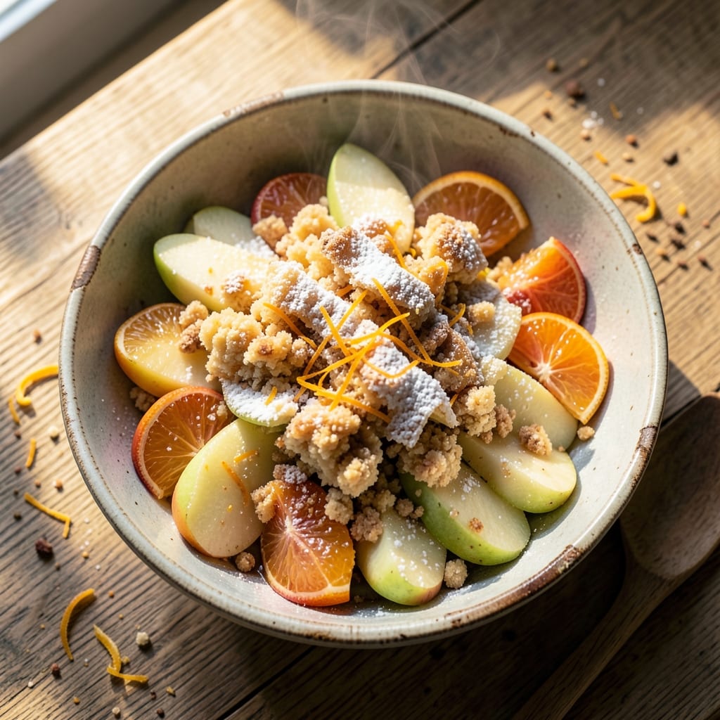 Apple and Orange Crumble Recipe: Zesty Citrus Streusel Hugs Warm Spice Swirls