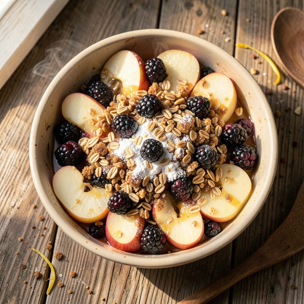 Apple Blackberry Crisp Recipe: Spiced Fruit Crunch With Buttery Oat Topping