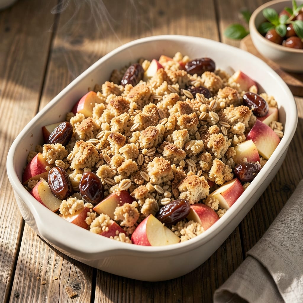 Apple and Date Crumble Recipe: Warm Spiced Fruit Hugged by Buttery Streusel