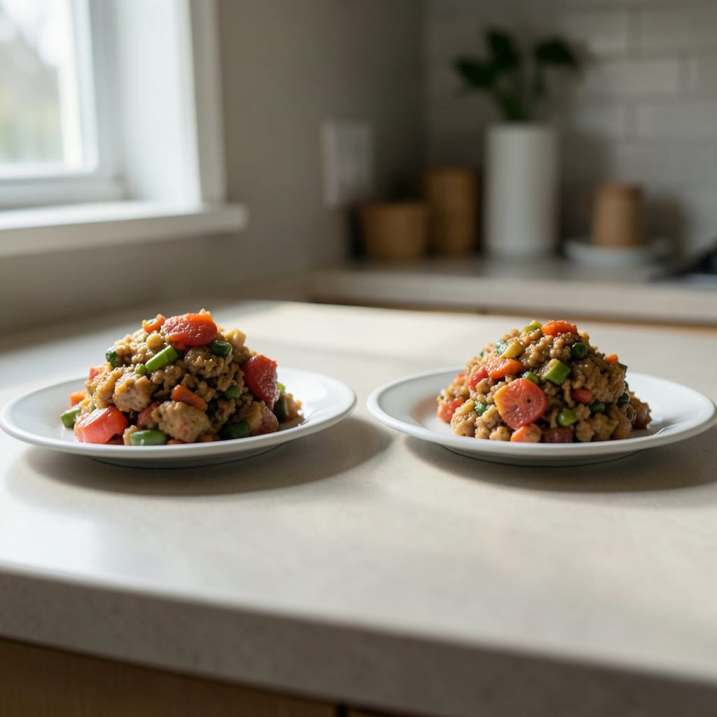 Two versions of the same dish, side by side