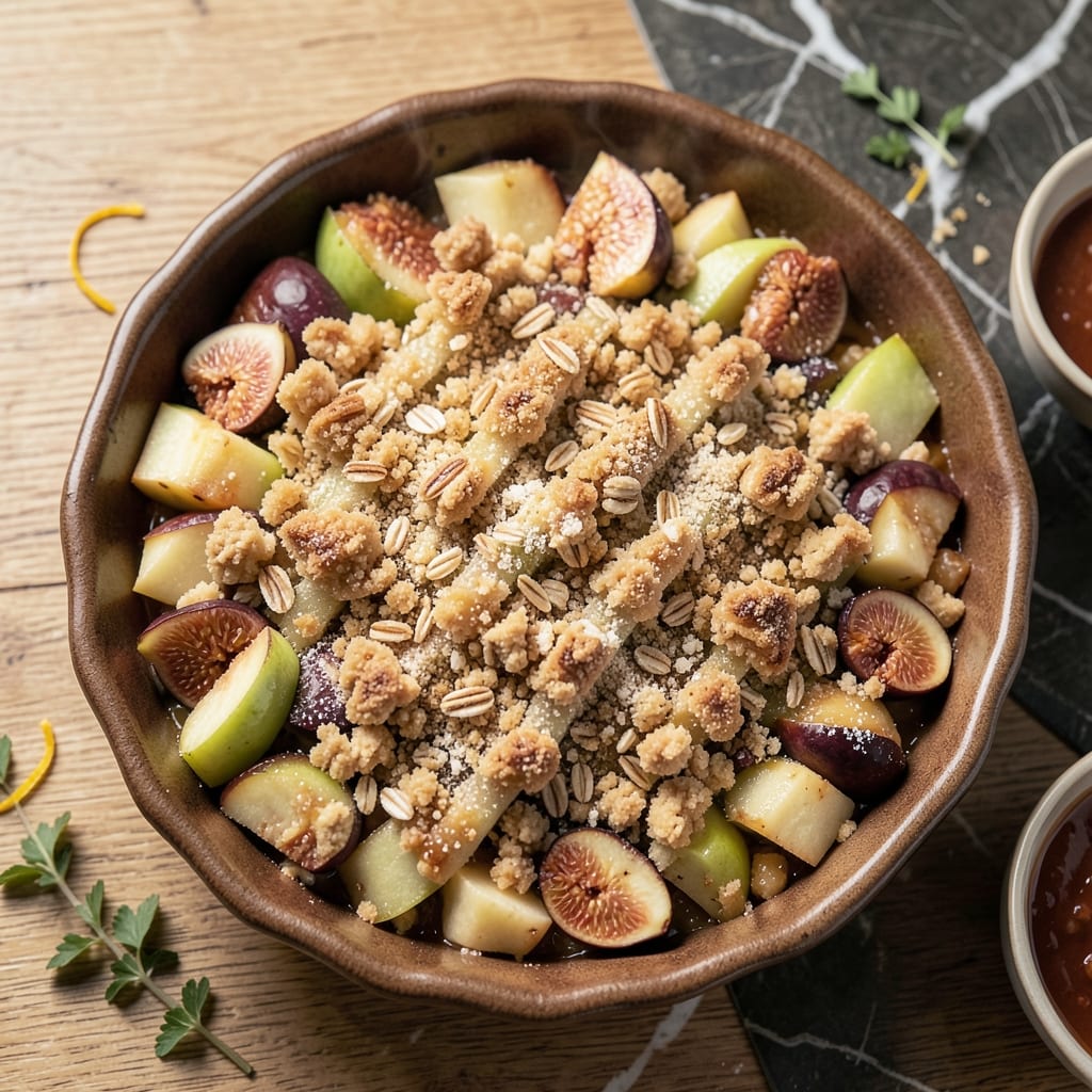 Apple and Fig Crumble Recipe: Caramelized Fruit with Buttery Oat Streusel