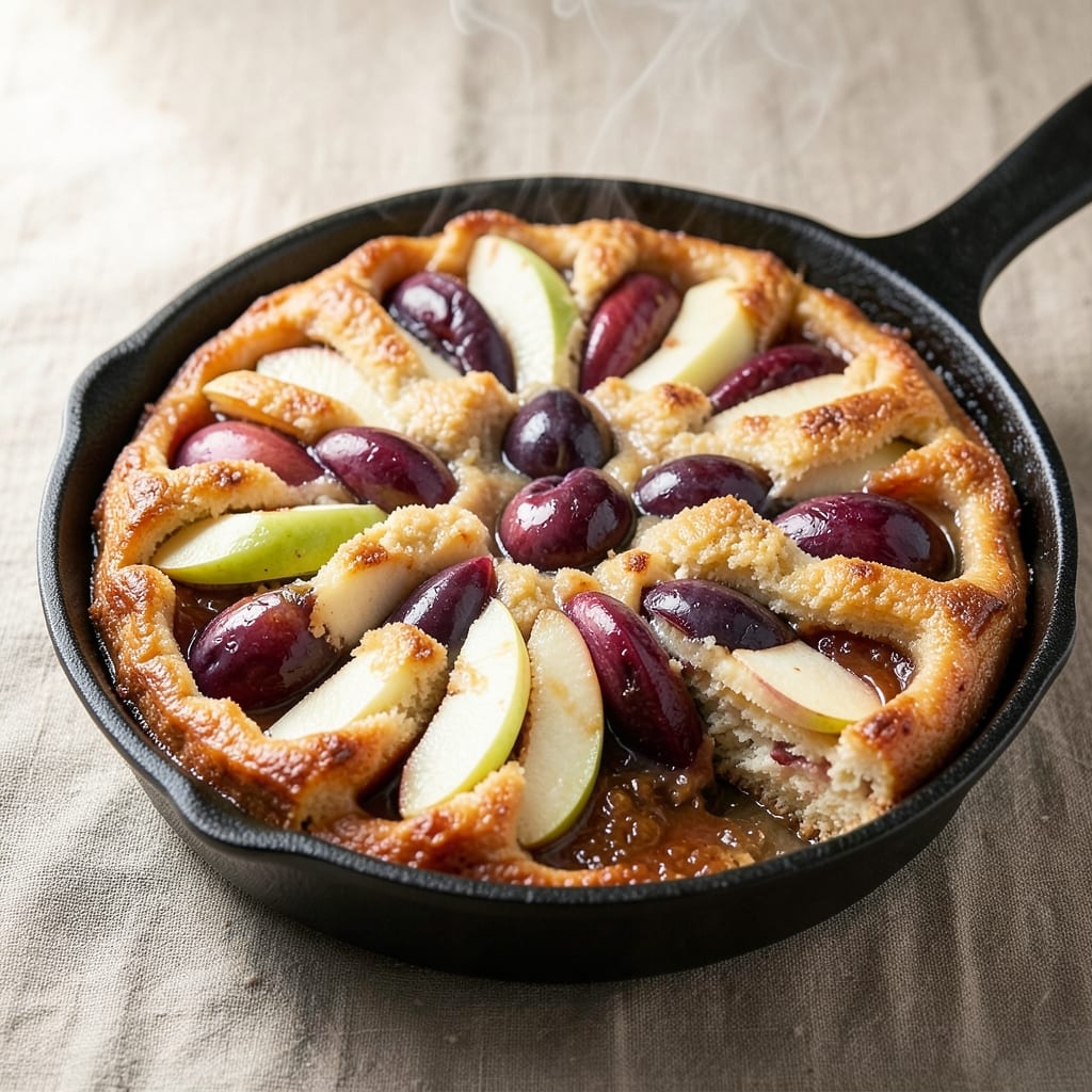 Apple and Plum Upside Down Cake Recipe: Caramelized Fruit Crown With Spiced Streusel
