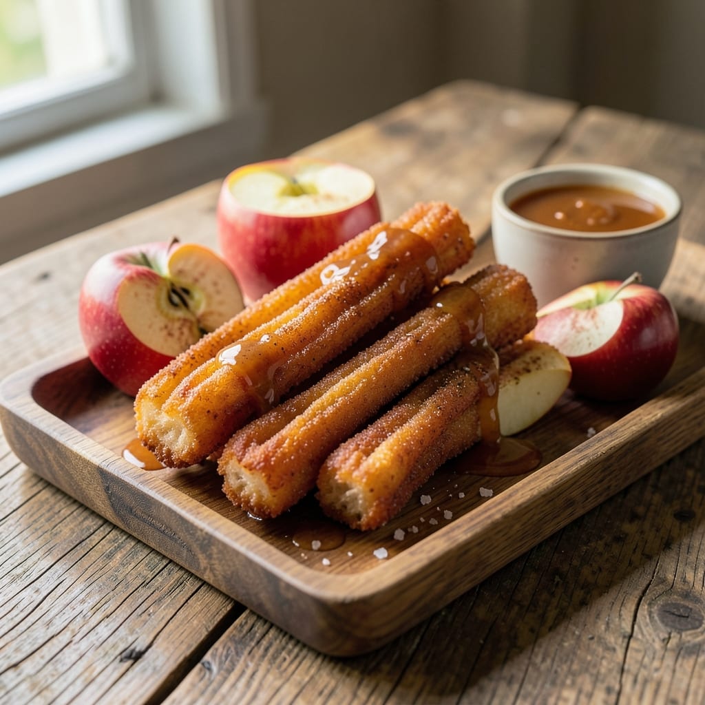 Apple Churros Recipe: Crispy Cinnamon-Crusted Bites With Caramel Dip