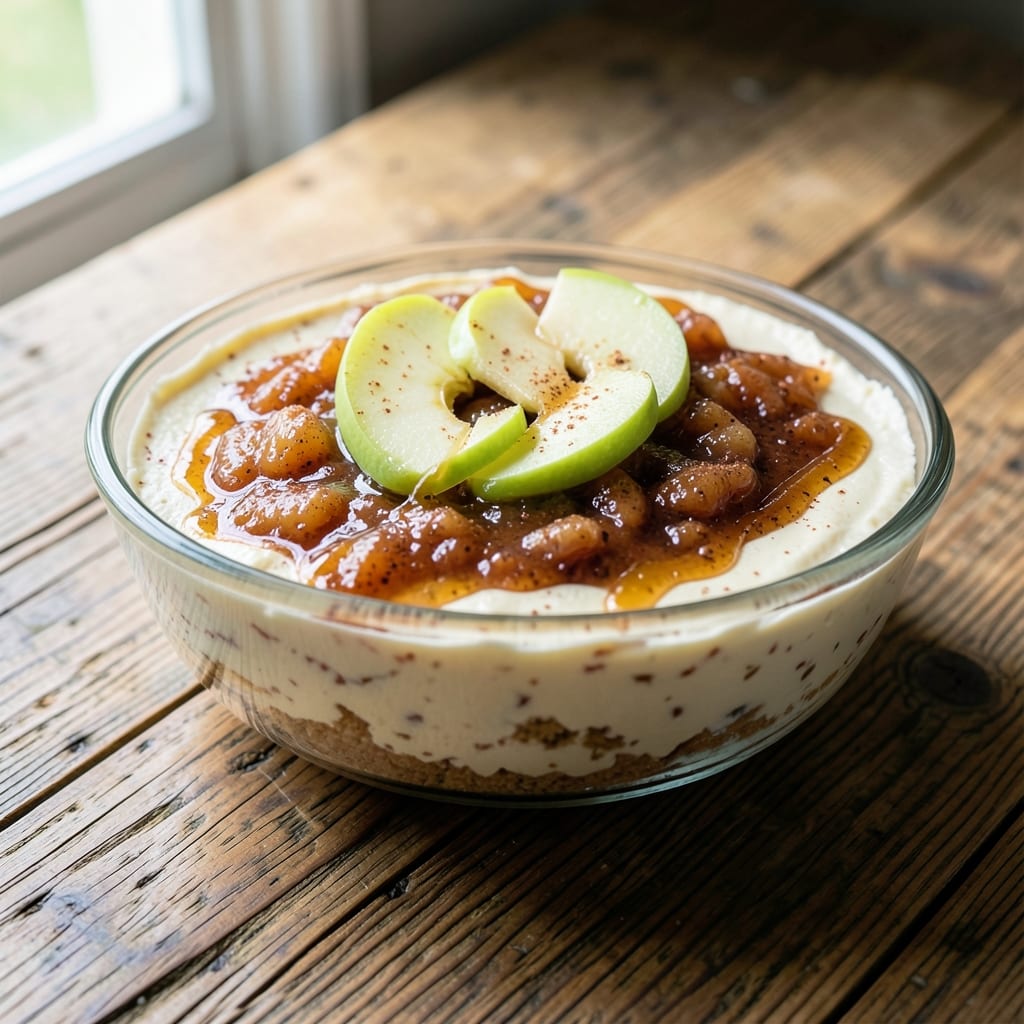 Apple Chimi Cheesecake Recipe: Creamy Spiced Apple Swirls in No-Bake Bliss