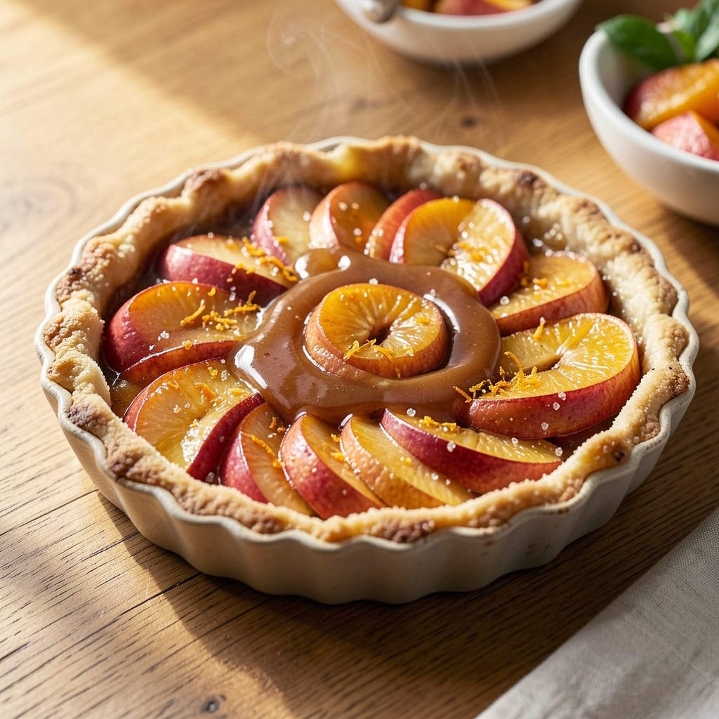 Apple and Orange Tart Recipe: Citrus-Zest Streusel Crown Over Spiced Filling