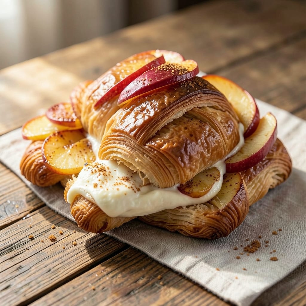 Apple Cream Cheese Croissants Recipe: Flaky Layers with Sweet Cream Cheese Swirls