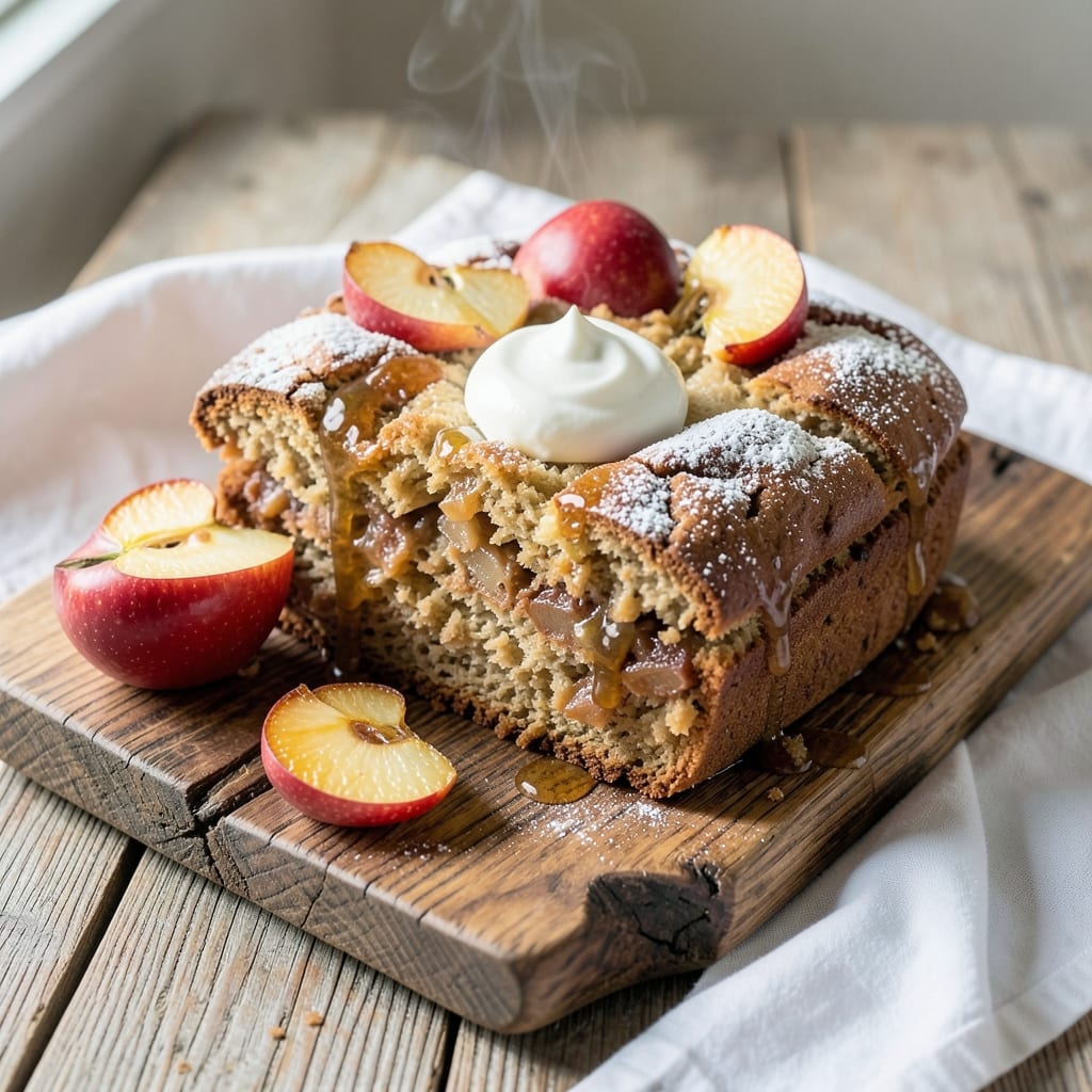 Amish Apple Fritter Bread Recipe with Sour Cream: Warm Spiced Layers and Tangy Cream Drizzle