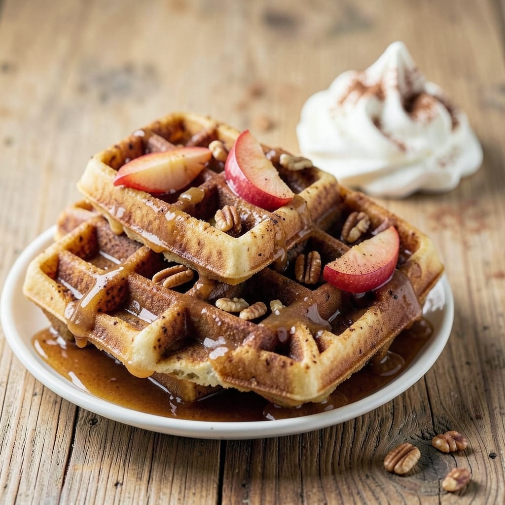 Apple Cinnamon Belgian Waffles Recipe: Crispy-Griddle Golden Crunch With Caramelized Apple Bites