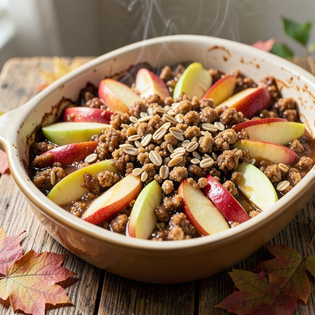Amazing Apple Crumble Recipe: Warm Spiced Apple Filling Hugged by Buttery Oat Topping