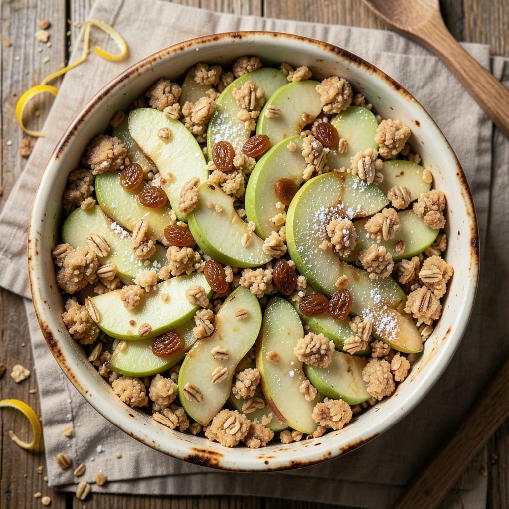 Apple and Sultana Crumble Recipe: Warm Spiced Fruit Hugged by Golden Crumble