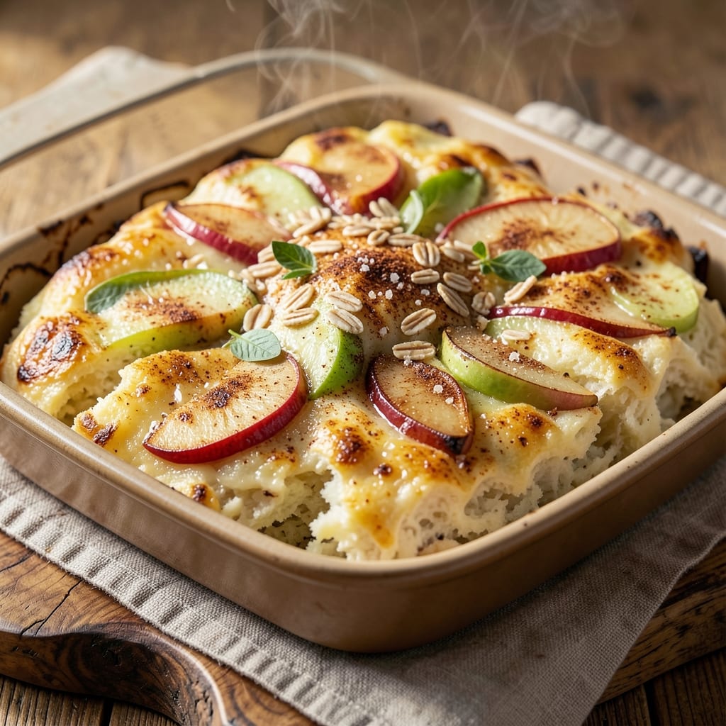 Apple Challah Kugel Recipe: Spiced Apple Filling Hugged by Golden Streusel